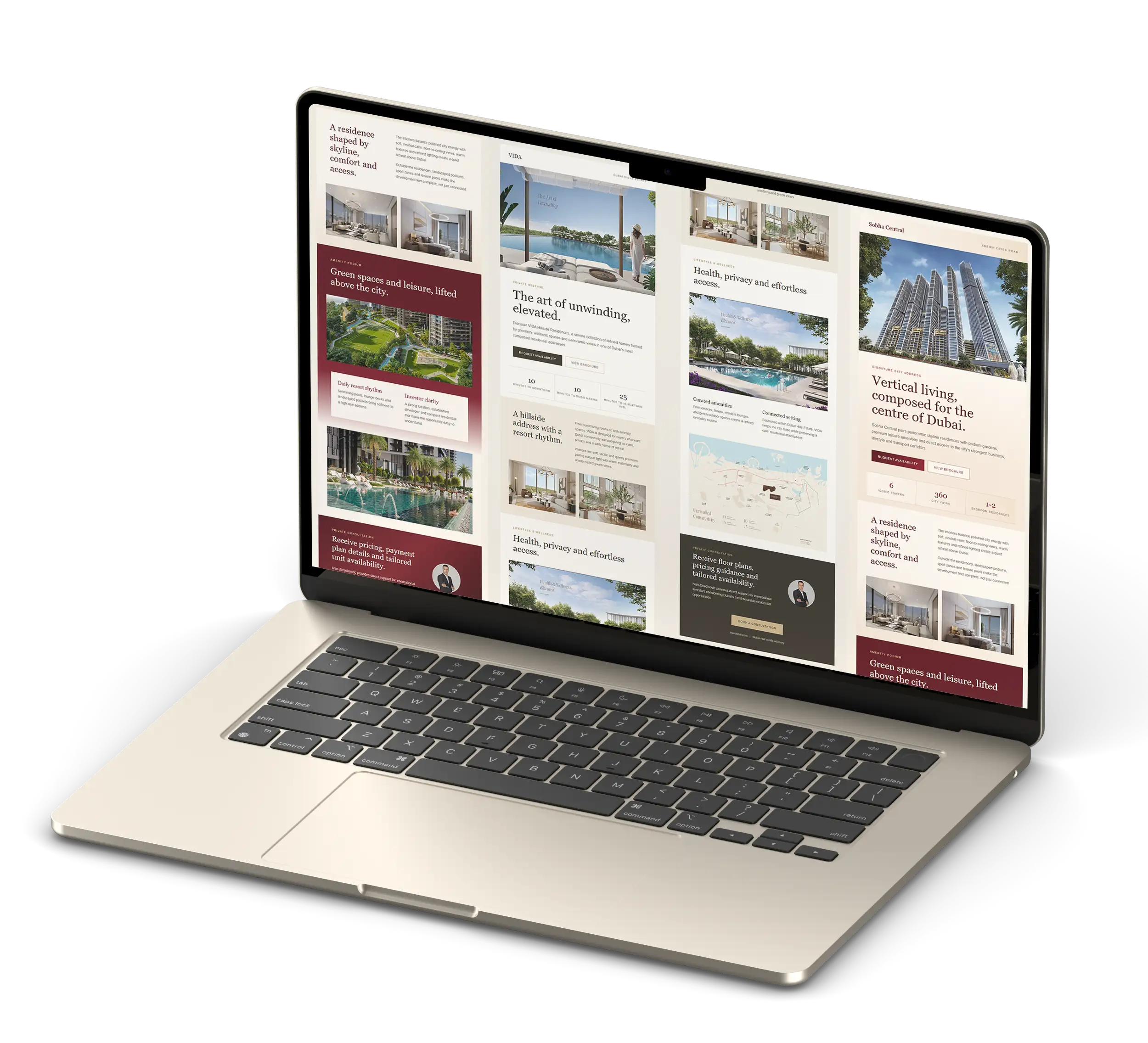 ivandubai.com e-mail marketing preview on a laptop